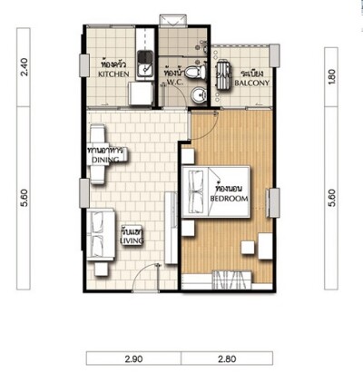 ศุภาลัย ซิตี้ รีสอร์ท รัชดา - ห้วยขวาง  / 45.28 ตรม.-13