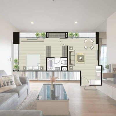 โนเบิล รีไฟน์ / ขนาด 56.61 ตร.ม.