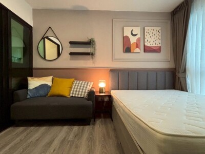 ให้เช่า ดิ ออริจิ้น อ่อนนุช (The Origin Onnut) ขนาด 22 ตร.ม.  1 ห้องนอน, 1 ห้องน้ำ, 1 ครัว  ชั้น 2 อาคาร B-2