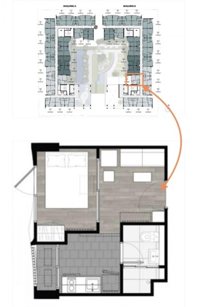 บลู พหลโยธิน 35 / 24 ตร.ม. Low rise ชั้น 3-57