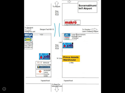 โกดังใหม่ให้เช่า 532 ตารางเมตร@ 120 บ ติดถนนกิ่งแก้ว-8