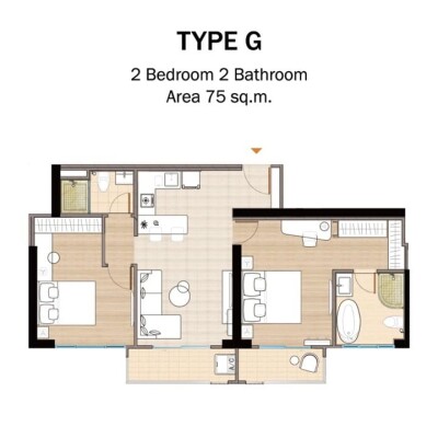 อาร์ติซาน รัชดา / พื้นที่ใช้สอย 75 ตร.ม. ชั้นที่ 27-29
